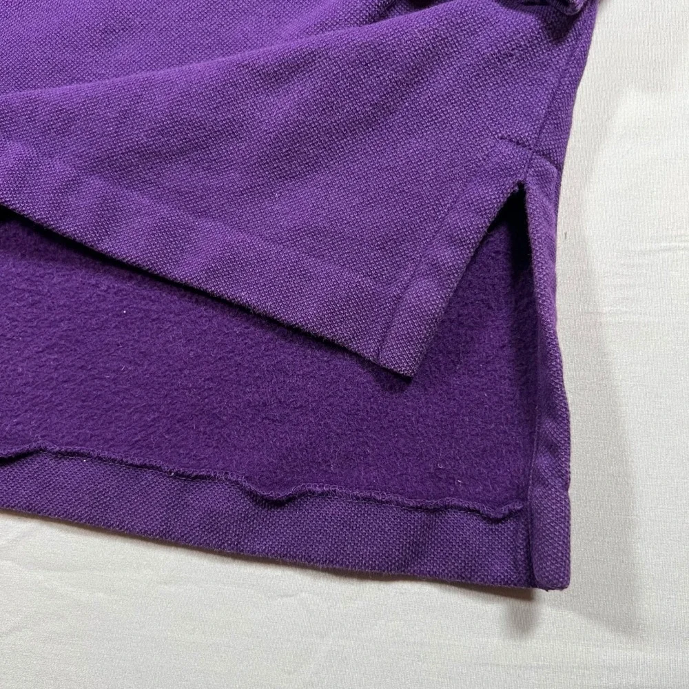 Polo Ralph Lauren Men XXL Purple Fleece Lined Heavyweight Long Sleeve Polo Shirt